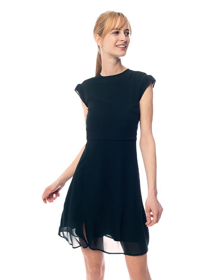 Forest Green Dress with Front Slit - Kloth Studio Inc. - klothstudio.com