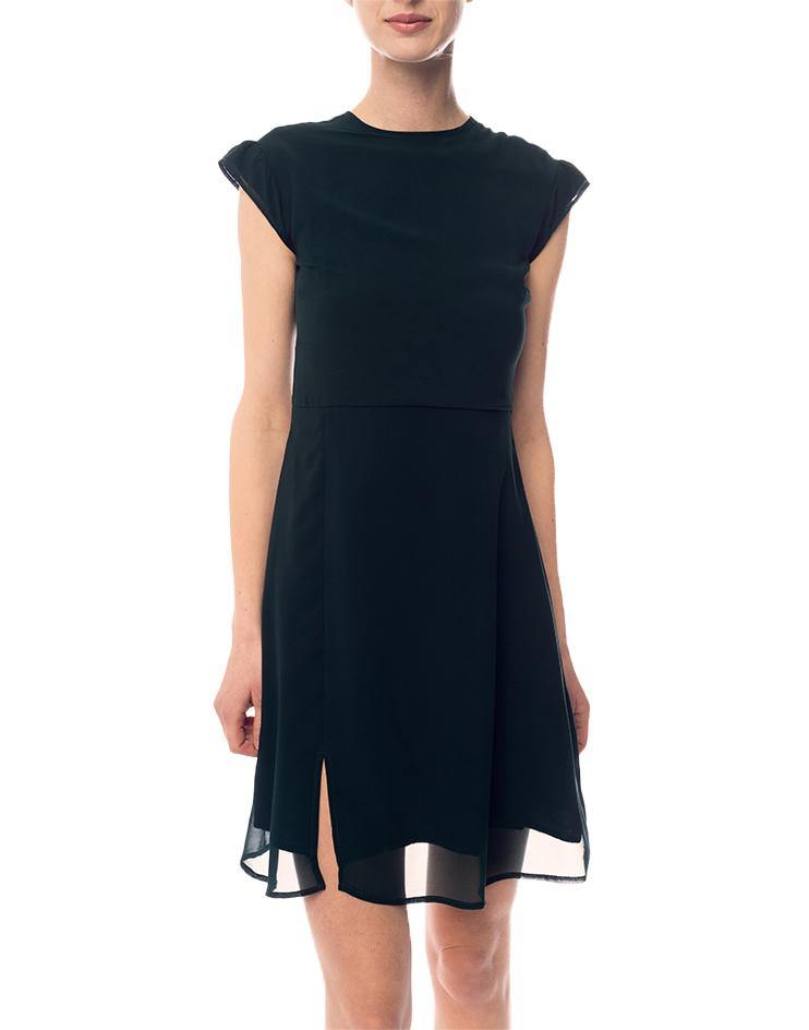 Forest Green Dress with Front Slit - Kloth Studio Inc. - klothstudio.com