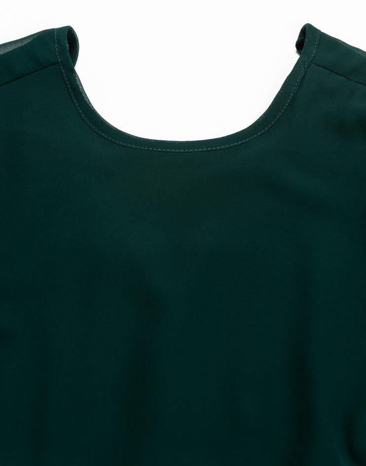 Forest Green Dress with Front Slit - Kloth Studio Inc. - klothstudio.com