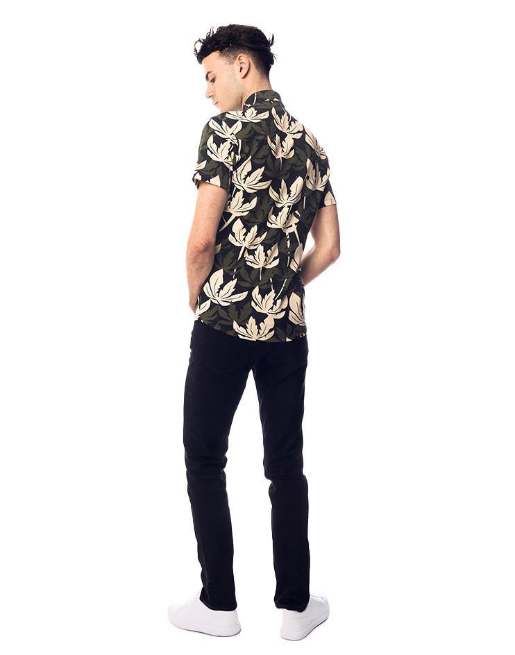 Short Sleeved Leaf Print Button Down - Kloth Studio Inc. - klothstudio.com