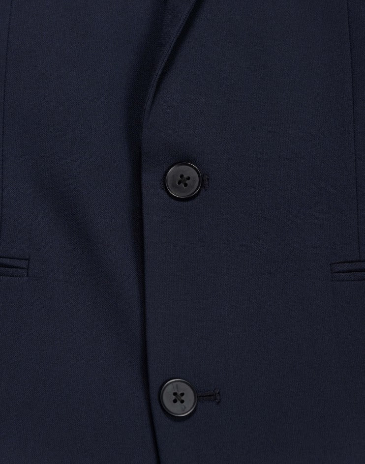 Navy Suit Jacket with Pink Pocket Square