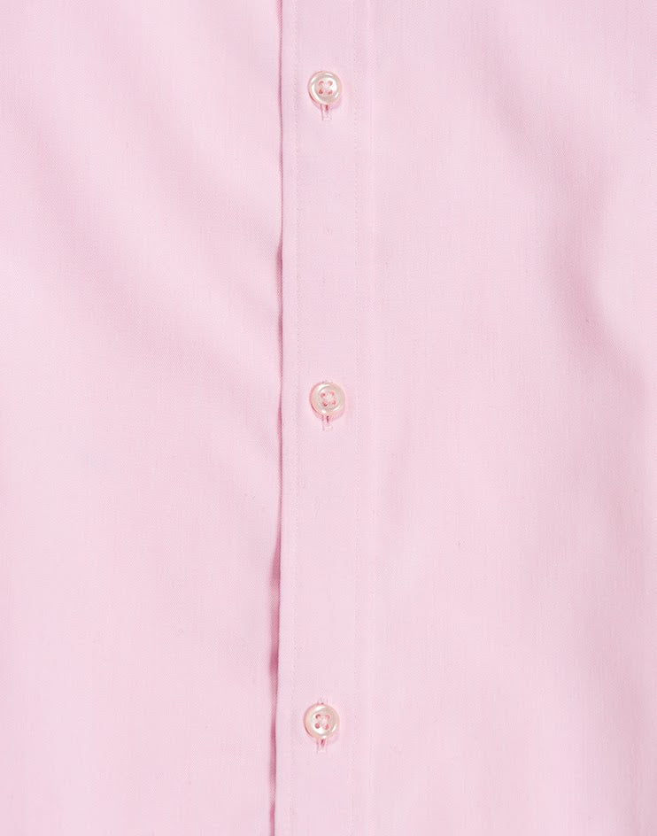 Pink Shirt with Patterned Contrast Collar