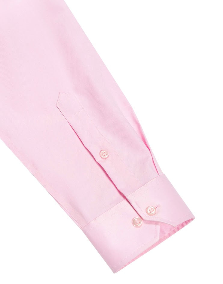 Pink Shirt with Patterned Contrast Collar