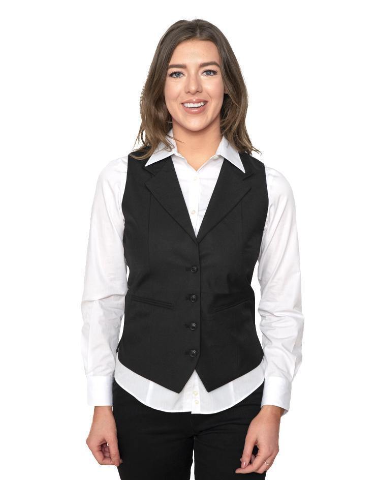 Women's Black Classic Vest with Lapel Women's Black Classic Vest with Lapel