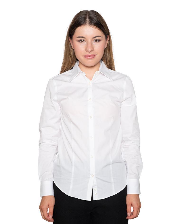 Women’s Classic White Button Front, Collar Dress Shirt - Kloth Studio Inc. - klothstudio.com