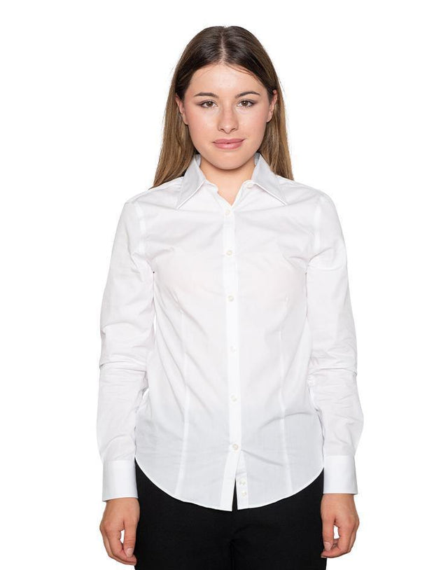Women’s Classic White Button Front, Collar Dress Shirt - Kloth Studio Inc. - klothstudio.com