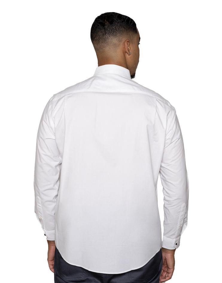 Men’s White Tuxedo Button Down Dress Shirt - Kloth Studio Inc. - klothstudio.com