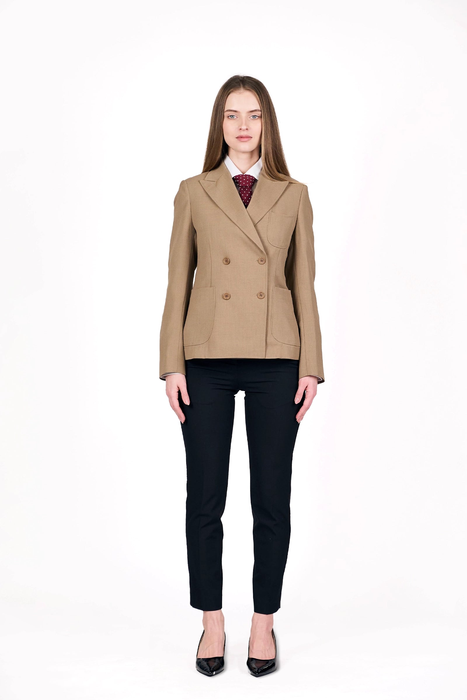 Women's Cropped Double-Breasted Blazer