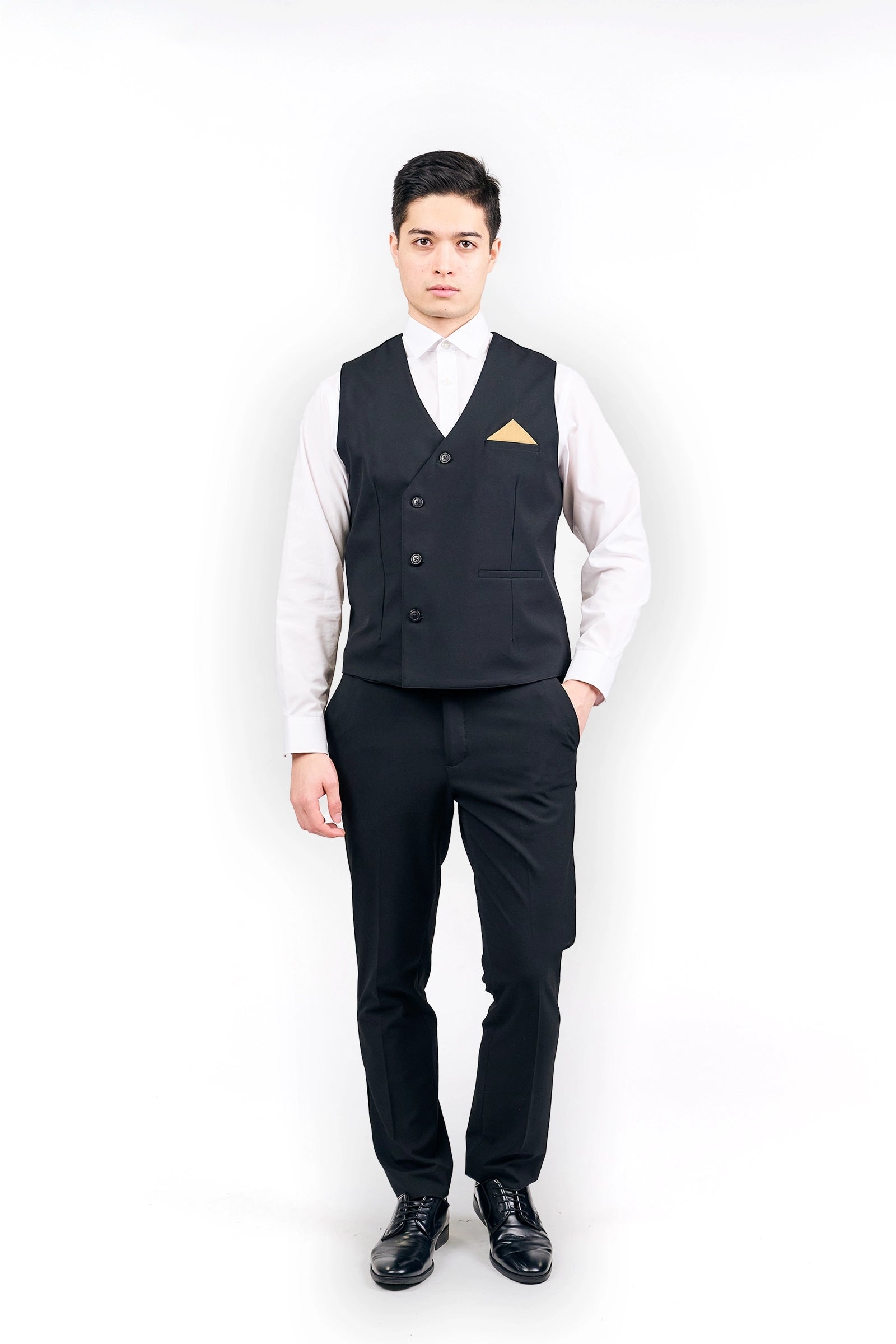 Men’s Black Vest with Welt pockets