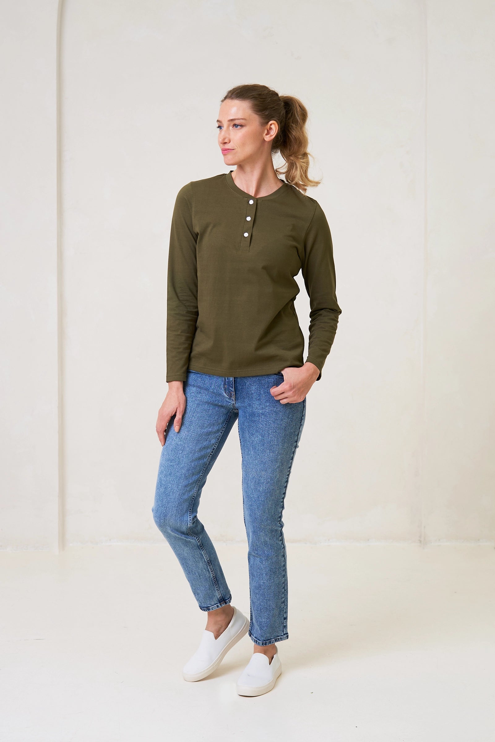 Long Sleeve Henley T-Shirt