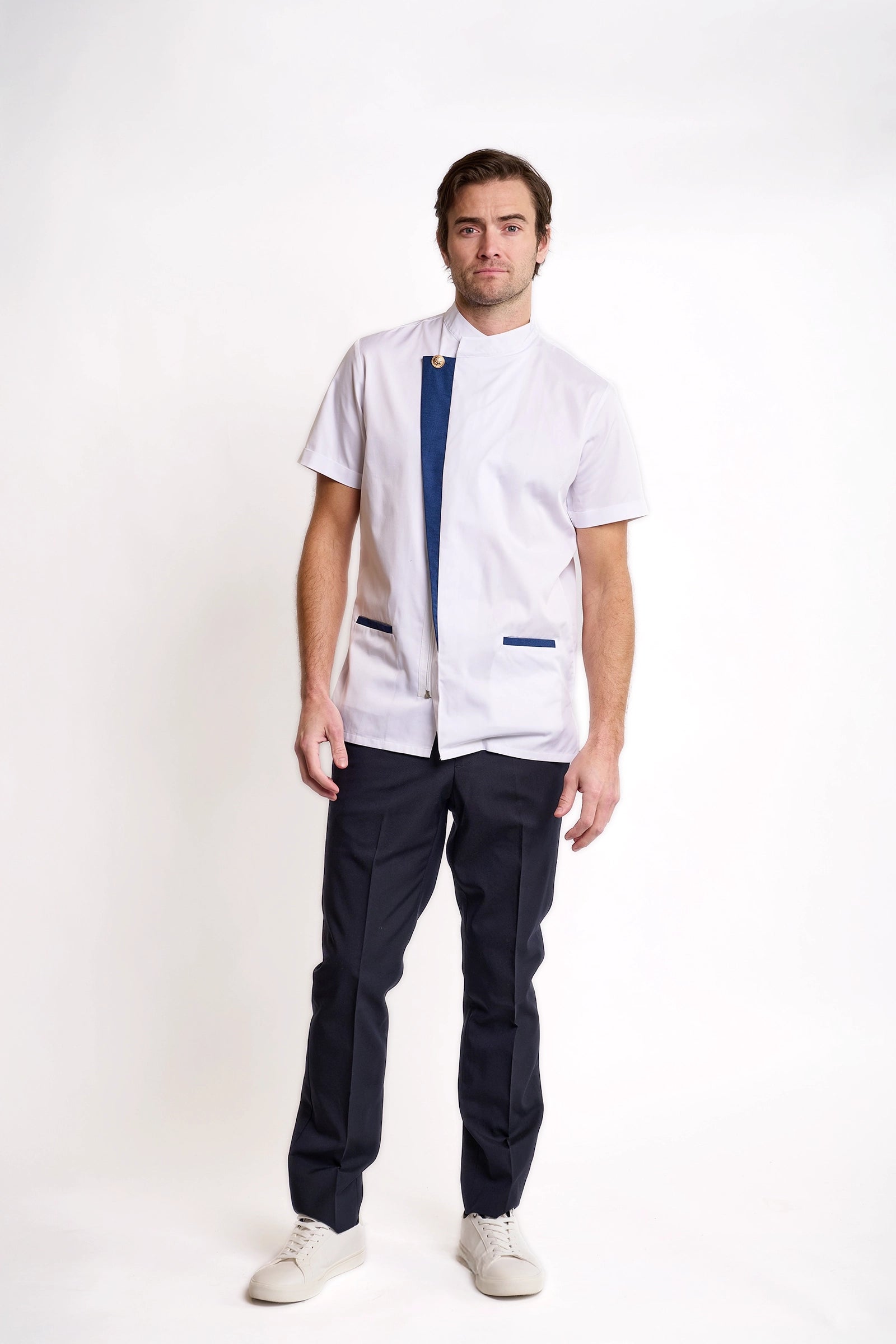Asymmetric Zip Front Chef coat