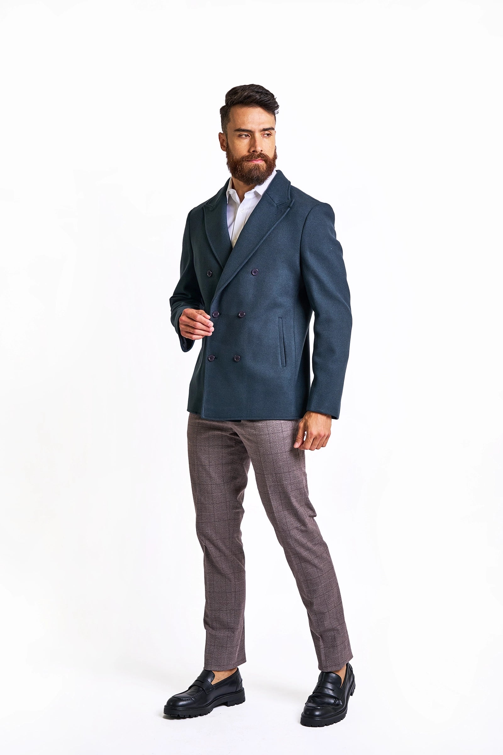Men's Classic Double-Breasted Wool Coat