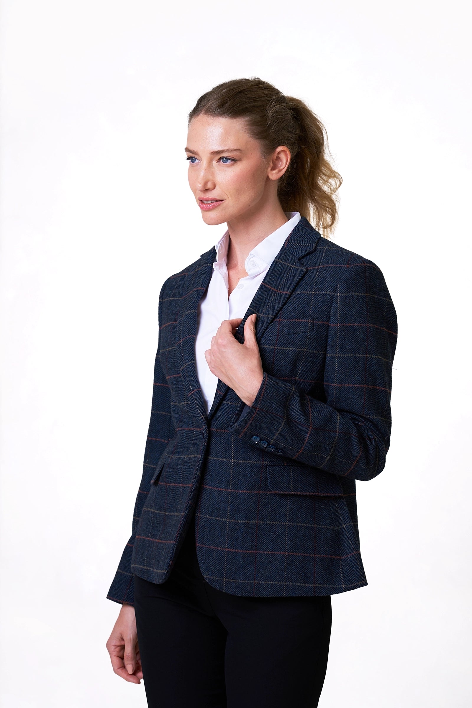 Women's Checkered Slim-Fit Blazer