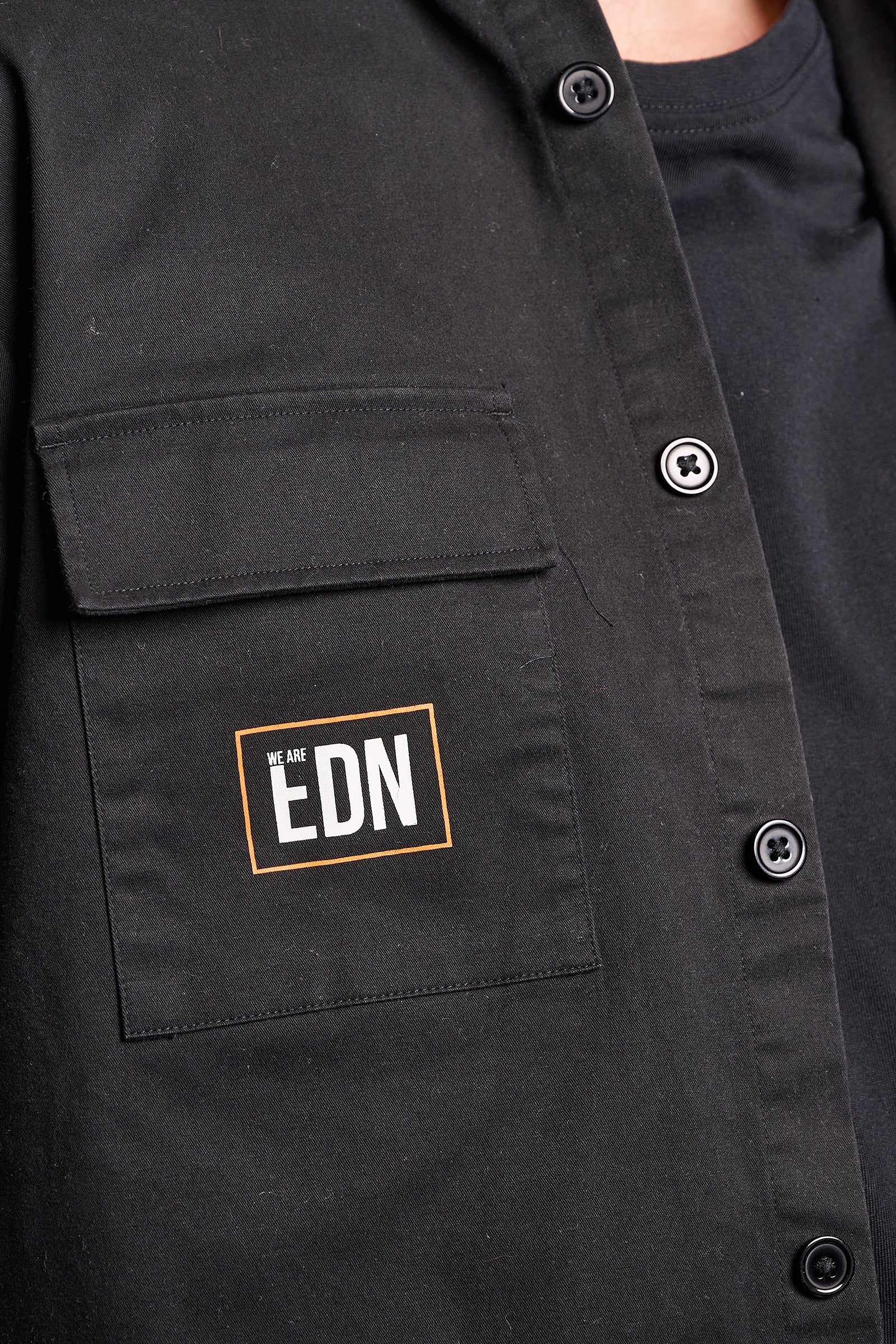 Men's Black Chore coat with Patch pockets