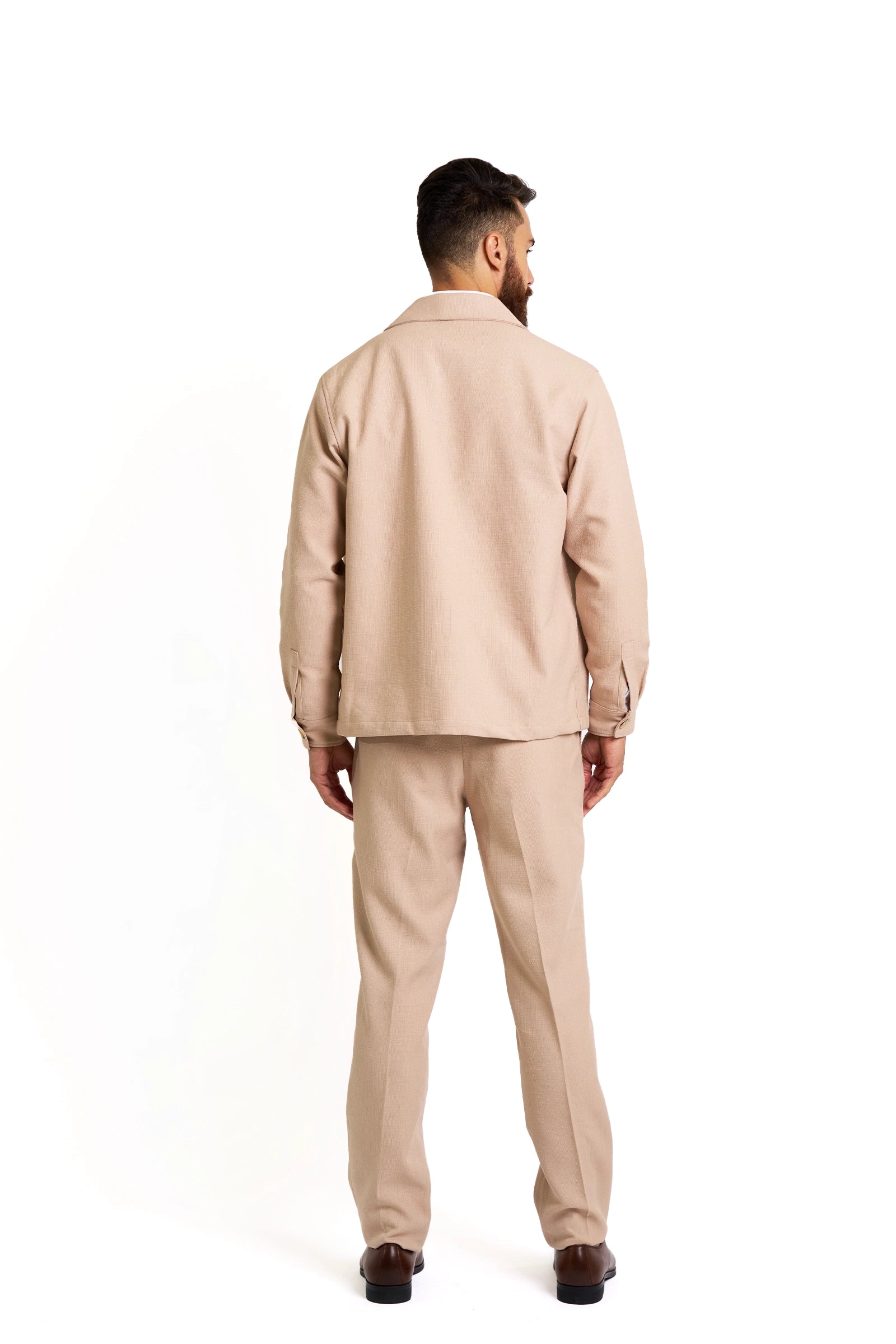 Beige Classic Tailored Chore Coat