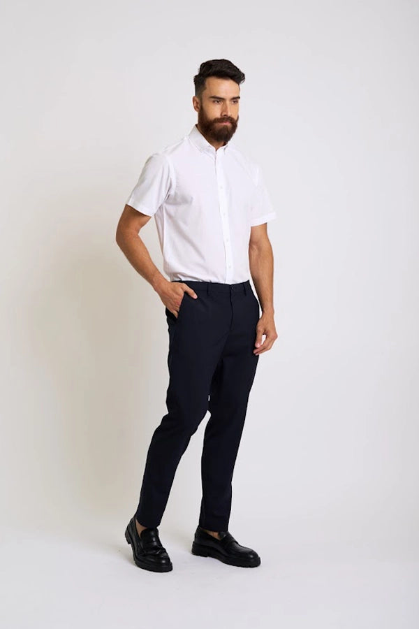 Men’s Classic Short Sleeve White Button-Down Shirt