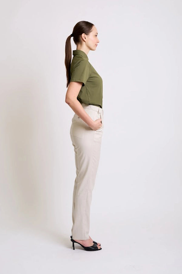 Women's Classic Olive Green Button-Up Shirt