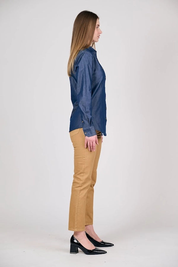 Women's Classic Denim Button-Up Shirt