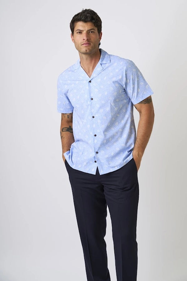 Men’s Printed Camp Collar Shirt