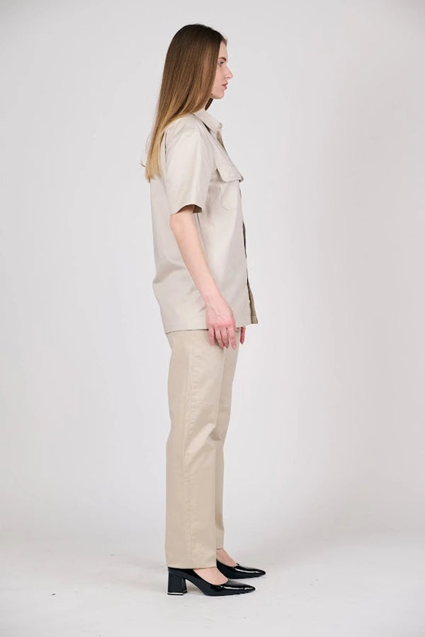 Women's Beige Utility Shirt