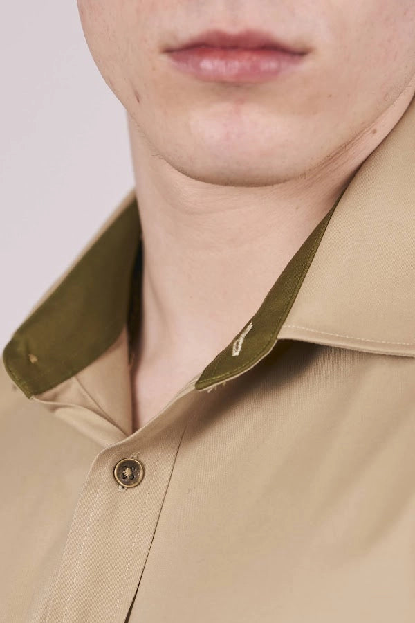 Men's Long Sleeve Khaki Utility Shirt