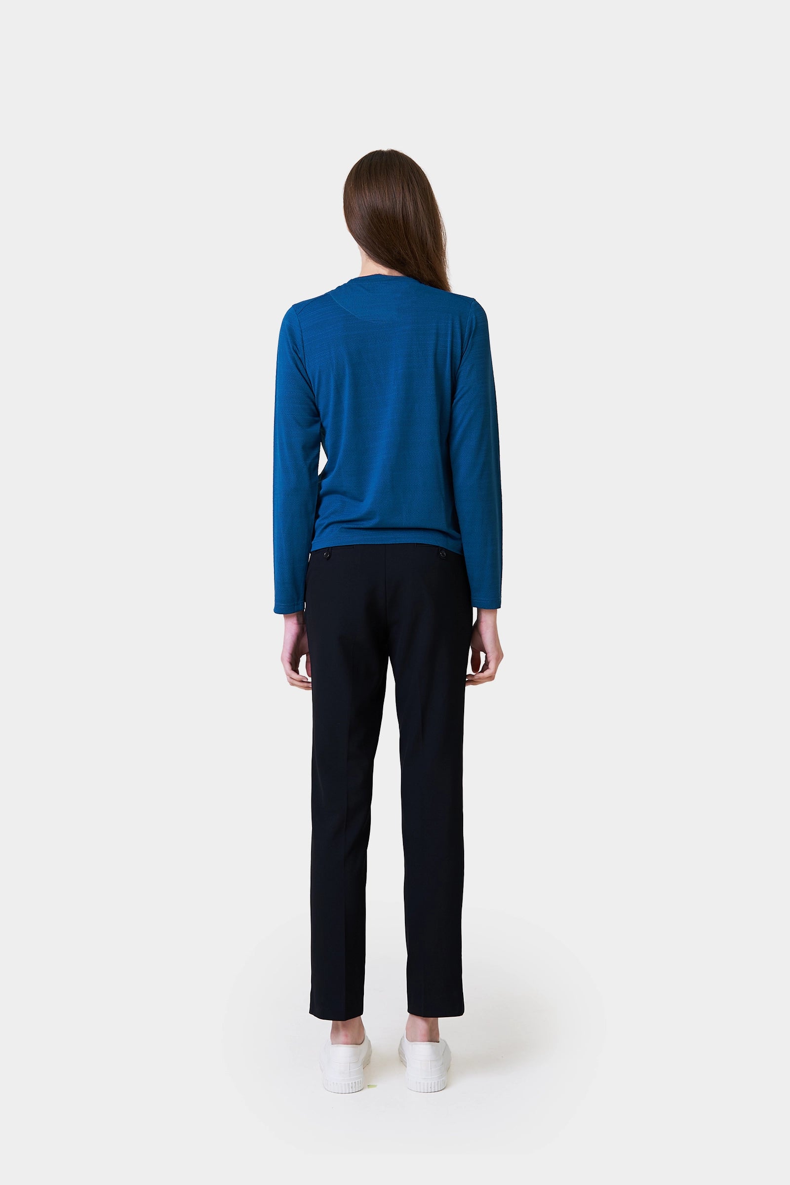 Bussers Winter Women's Teal Long Sleeve T-Shirt with Logo Print on Sleeve