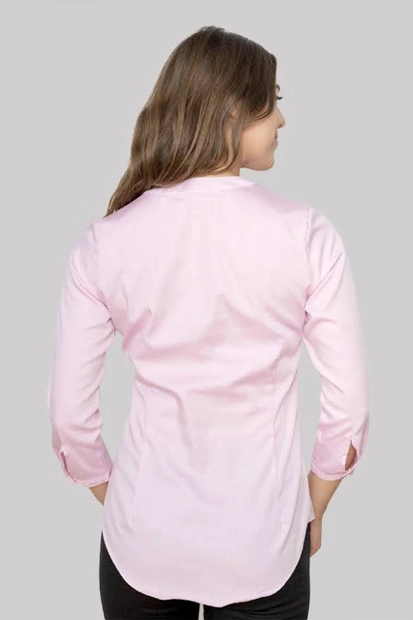 Classic Pink Button-Up Blouse