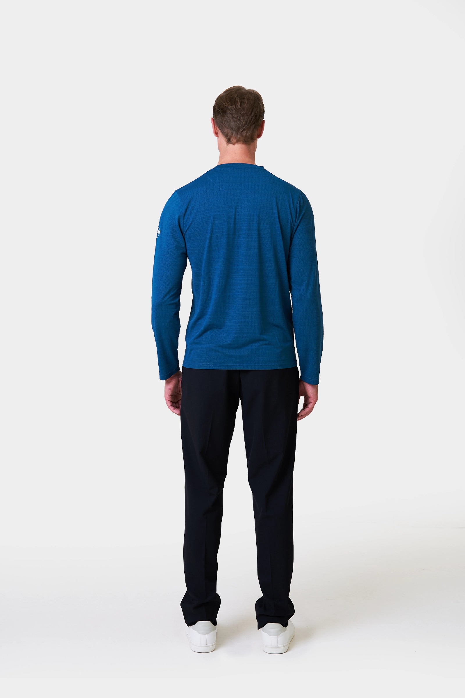 Bussers Winter Men's Teal Long Sleeve T-Shirt with Logo Print on Sleeve