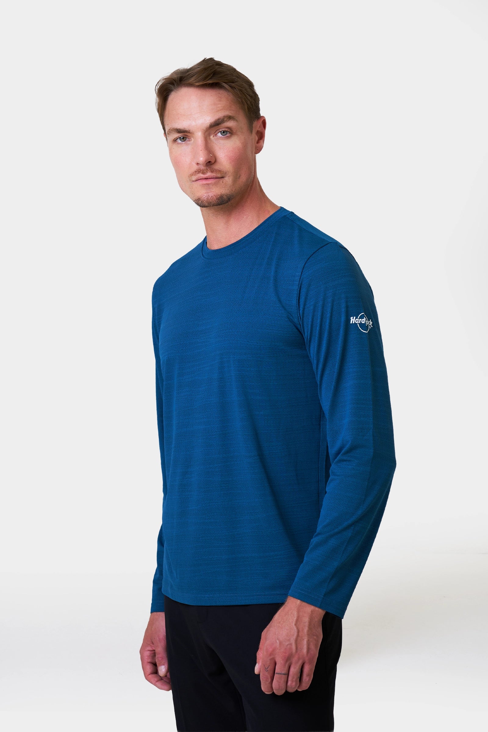 Bussers Winter Men's Teal Long Sleeve T-Shirt with Logo Print on Sleeve