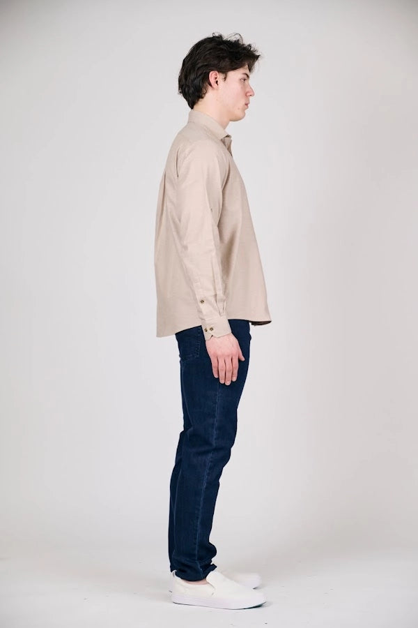 Men's Beige Full Sleeve Shirt