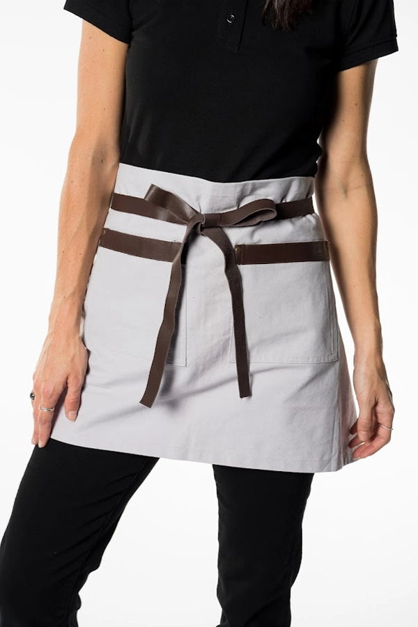 Two-Tone Canvas Waist Apron  with Dual Pockets