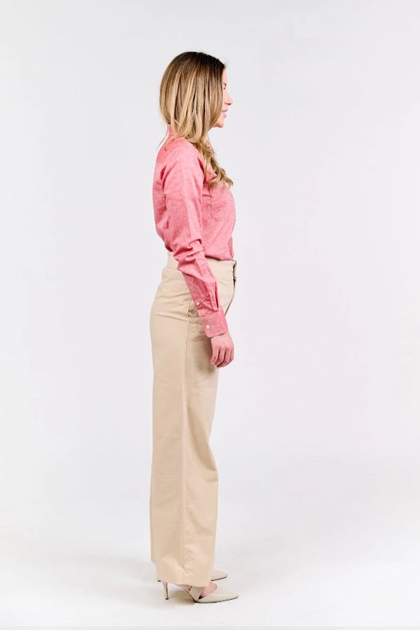 Women's Modern Pink Button-Up Shirt