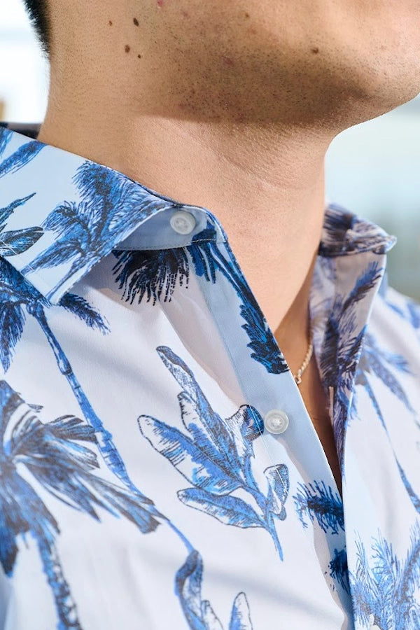 Tropical Print Short-Sleeve Shirt
