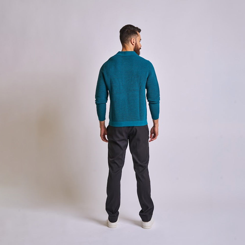 Men's Half-Zip Ribbed T-shirt