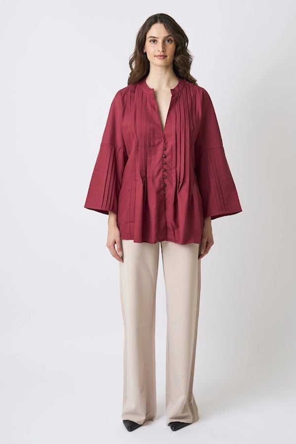 Women’s Pleated Front Tunic Shirt