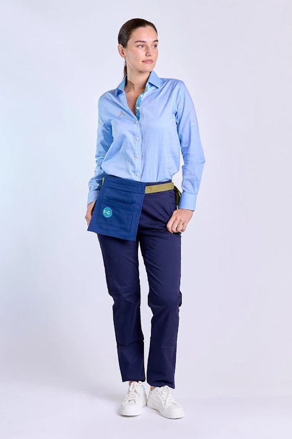 Women's Professional Blue Long-Sleeve Shirt