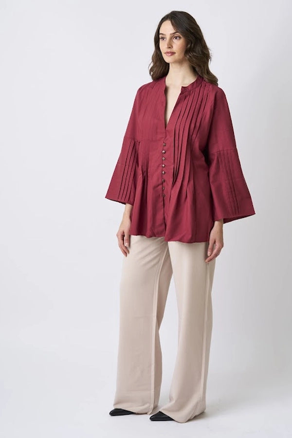 Women’s Pleated Front Tunic Shirt