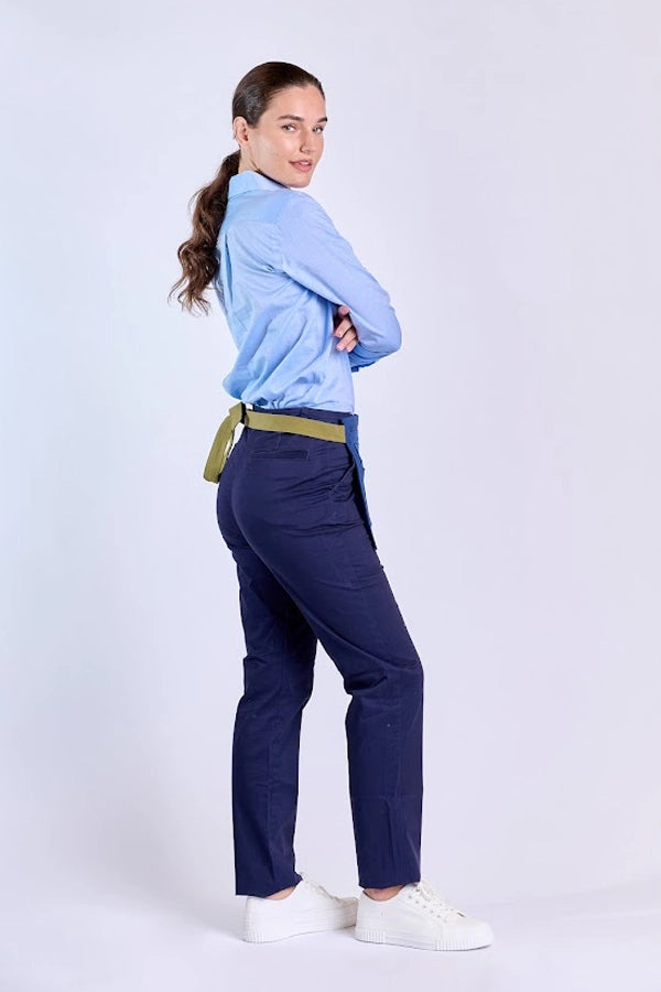 Women's Professional Blue Long-Sleeve Shirt