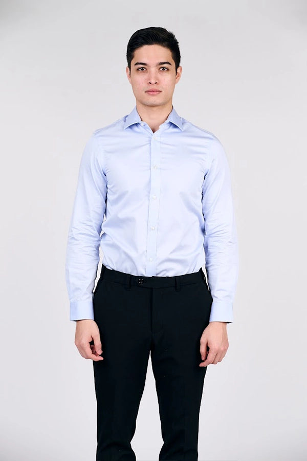 Men's Light Blue Long-Sleeve Shirt