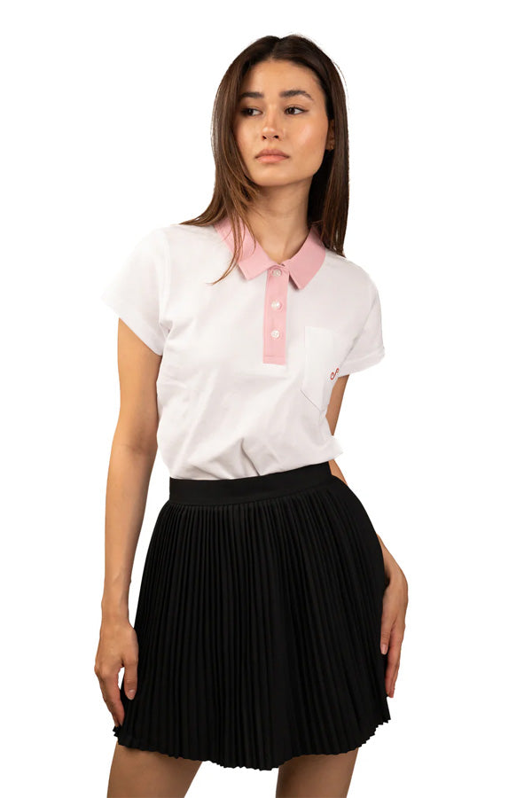 White & Pink Polo T-shirt