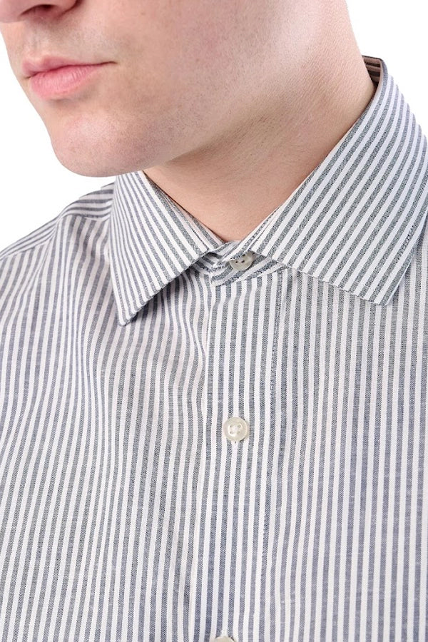 Classic Striped Short-Sleeve Shirt