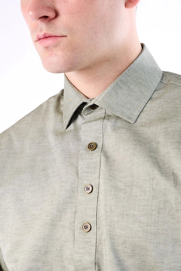 Modern Grey Long-Sleeve Shirt