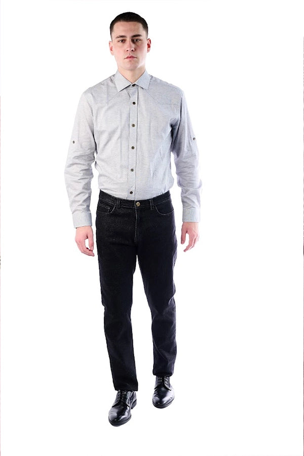 Light Gray Casual Button-Up Shirt