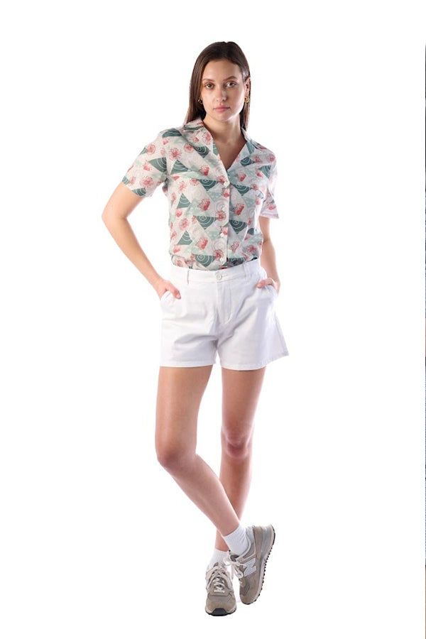 Women's Classic White Cotton Shorts