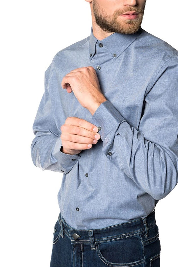 Casual Chambray Button-Down Shirt