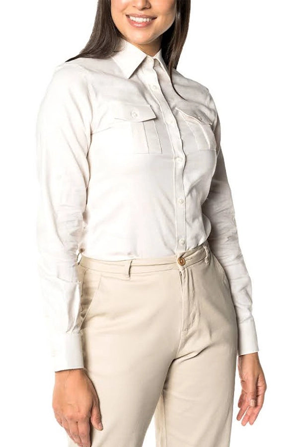 Women's White Utility Button-Up Shirt