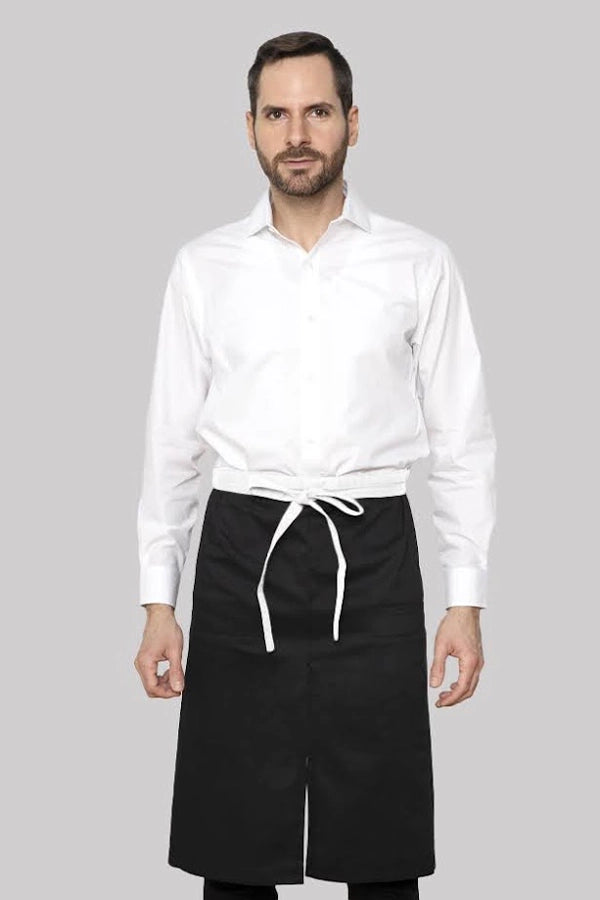 Classic Black Waist Apron with Front Split
