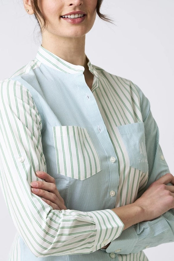 Women's Mixed Stripe Button-Up Shirt