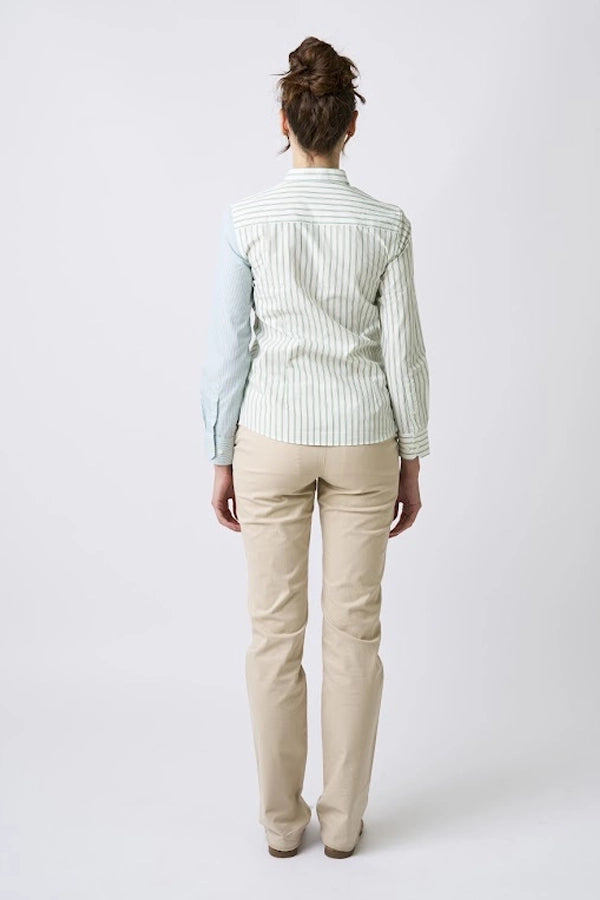 Women's Mixed Stripe Button-Up Shirt