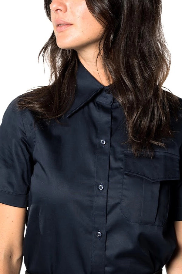 Classic Navy Short-Sleeve Shirt with Pocket